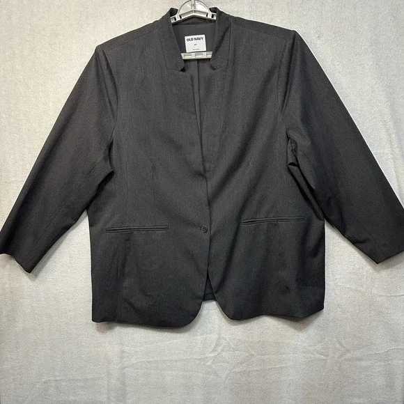 Old Navy Women's 4X Pixie Blazer Classic Gray Career Capsule 1 Button Officecore - Picture 1 of 9
